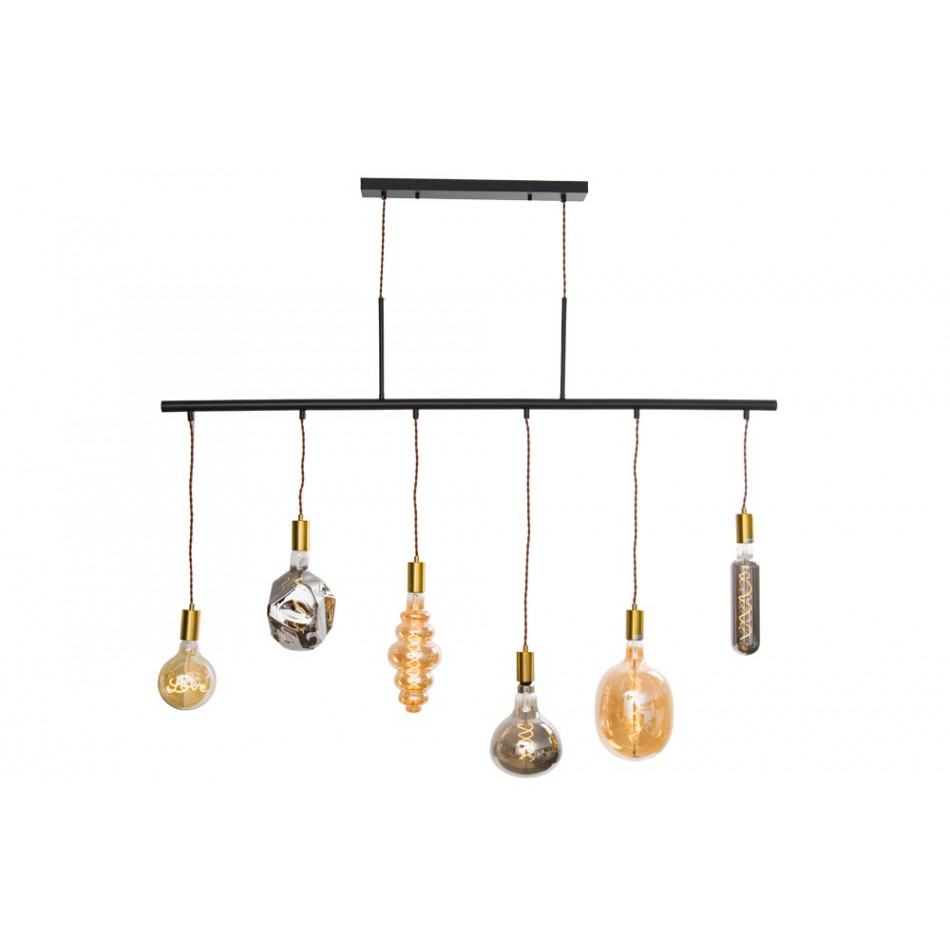 Подвесной светильник Raya Black, с лампочками в комплекте, E27 6x60W(max),135x142cm