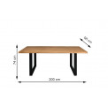Dining table Florance, oak wood, 200x95cm H74cm