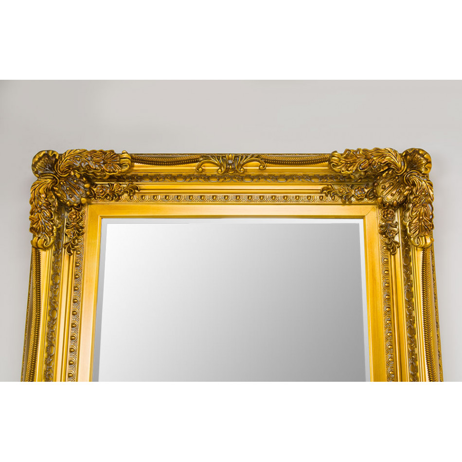 Wall mirror Imatra, antique gold colour, 90x180cm