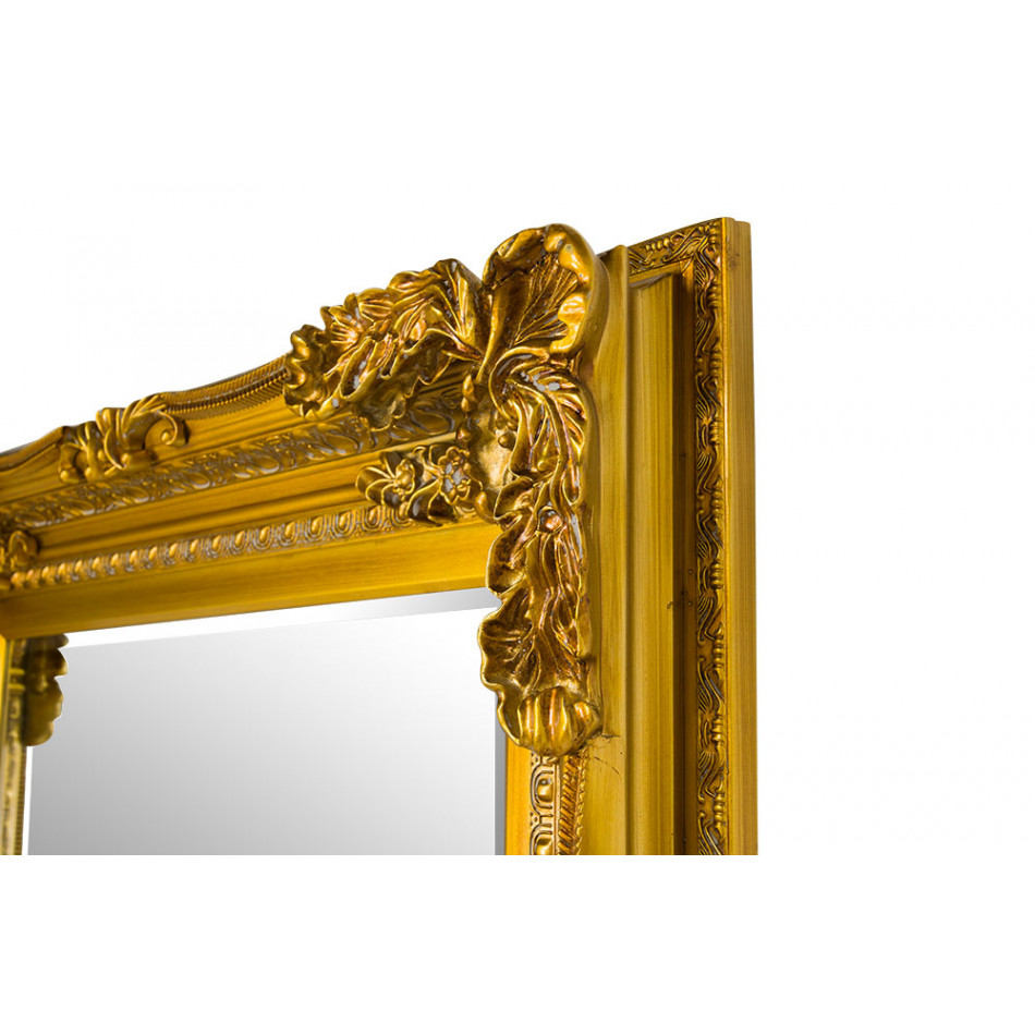 Wall mirror Imatra, antique gold colour, 90x180cm