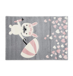 Kids carpet Amigo, grey/pink, 120x170cm