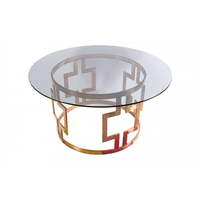 Coffee table Moro, smoked glass D90x44.5cm