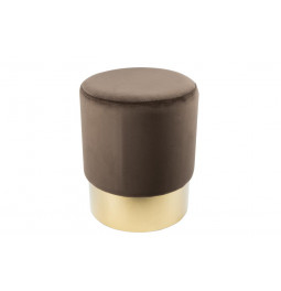 Stool Noto, brown/ golden base, 35x42cm