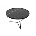 Coffee table Soliera L, D80cm, H45cm, black, metal/glass