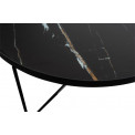 Coffee table Soliera L, D80cm, H45cm, black, metal/glass