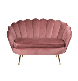 Doubble armchair Shell, old-pink, H85x129x85cm, seat height 43cm