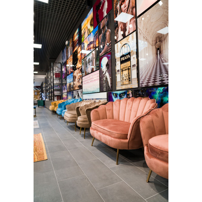 Кресло для отдыха Shell, 2-х местный, розовый,H85x129x85cm, высота сиденья 43cm