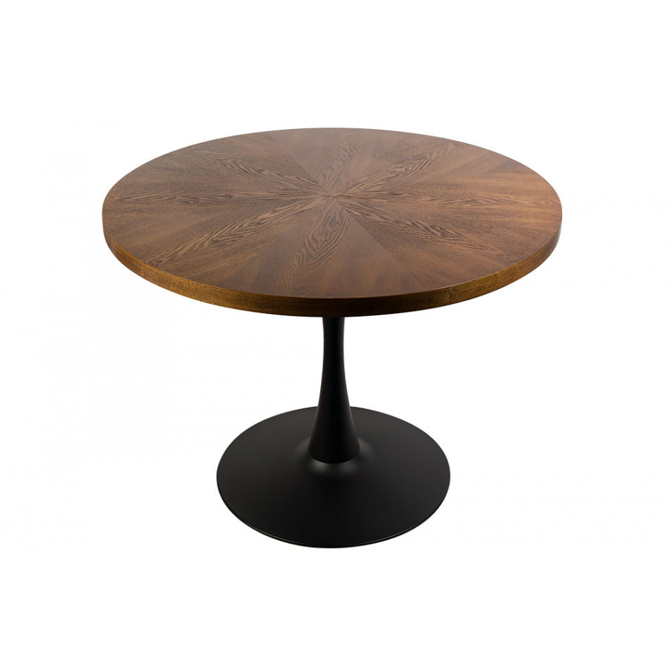 Dining table Torino, walnut wood veneer, D100xH76cm
