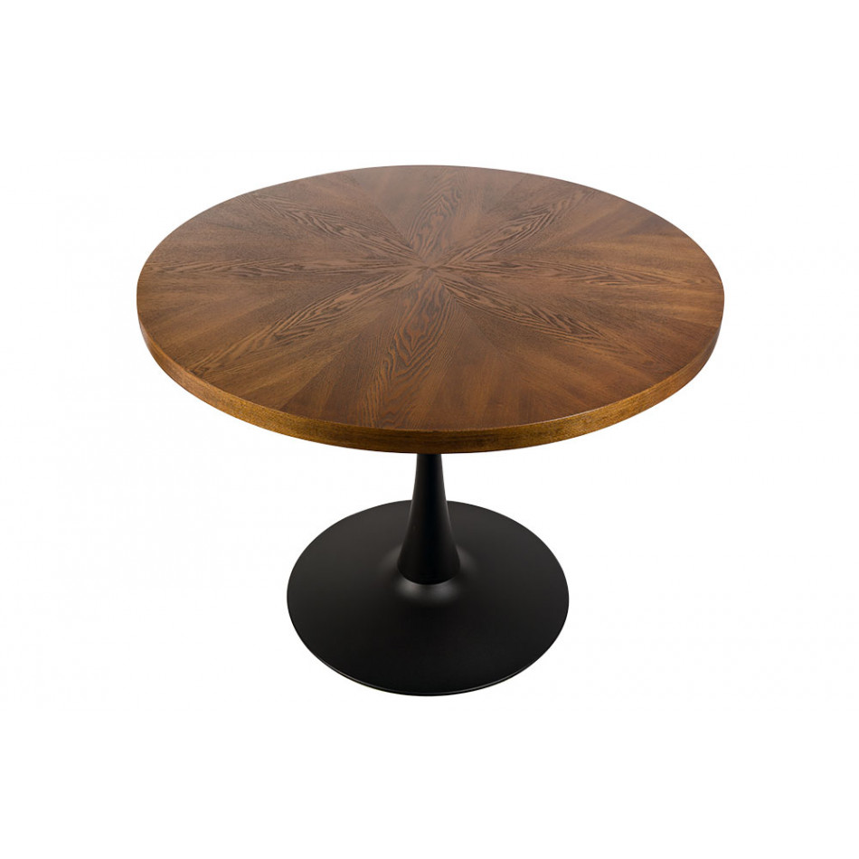 Dining table Torino, walnut wood veneer, D100xH76cm