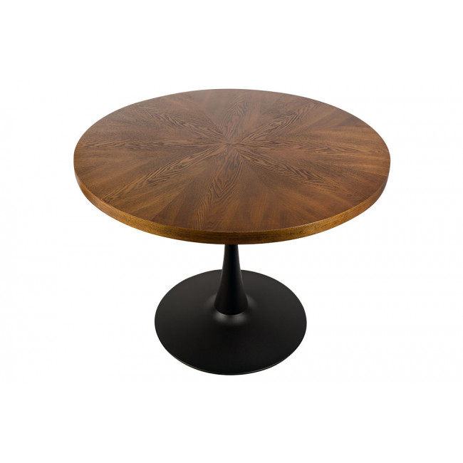 Dining table Torino, walnut wood veneer, D100xH76cm