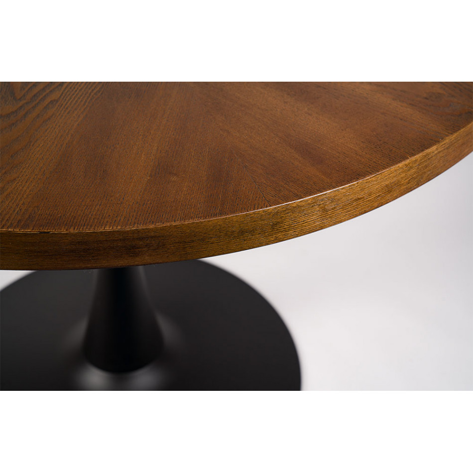Dining table Torino, walnut wood veneer, D100xH76cm