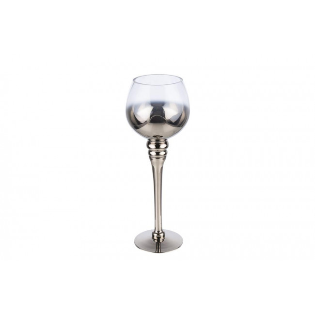 Windlight Minou L, silver, H30cm, D12cm