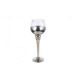 Windlight Minou L, silver, H30cm, D12cm