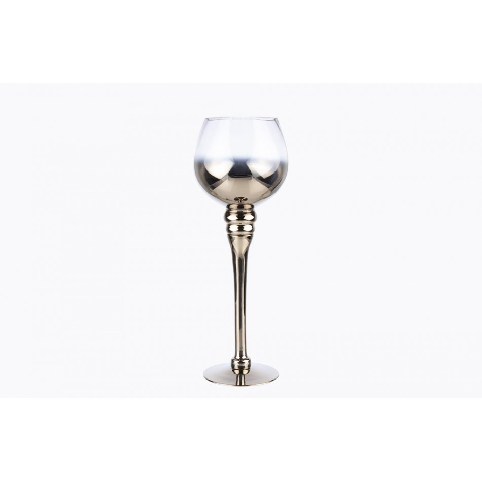 Windlight Minou L, silver, H30cm, D12cm