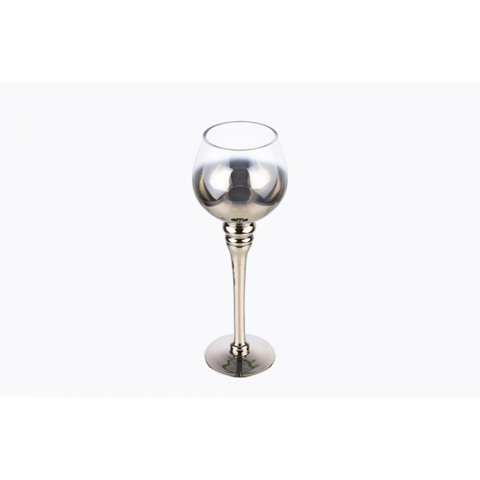 Windlight Minou L, silver, H30cm, D12cm