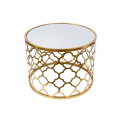Metal table Berini M, mirror top, golden, D60x45cm