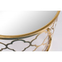 Metal table Berini M, mirror top, golden, D60x45cm
