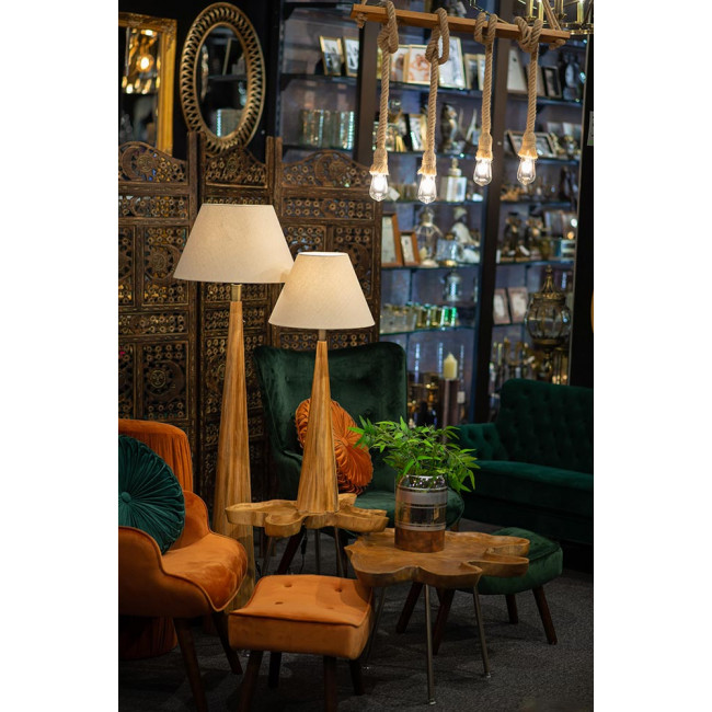 Table Lamp Moora with linen shade, E27 40W, H71x15cm