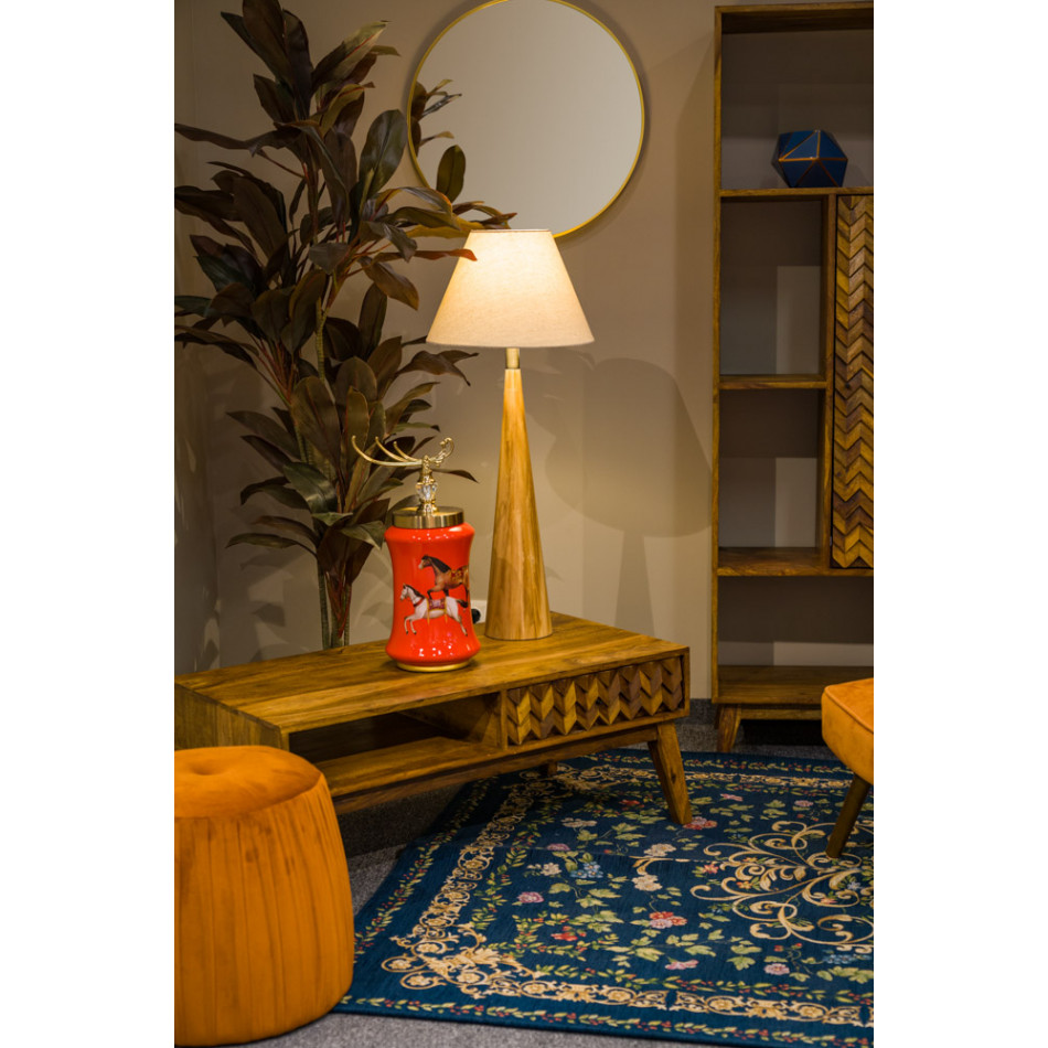 Table Lamp Moora with linen shade, E27 40W, H71x15cm