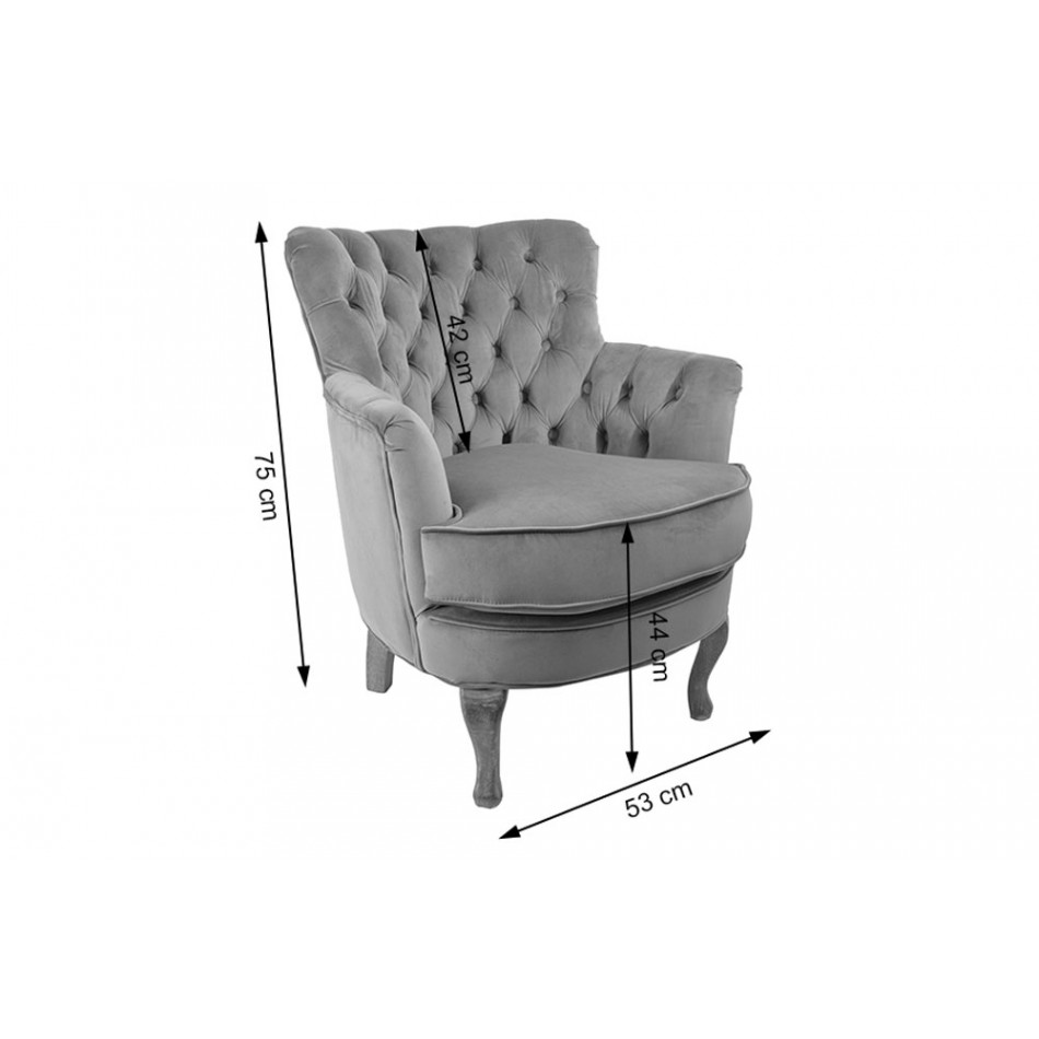 Accent chair Rockfort, taupe, 53x70x74.5cm, seat height 44cm