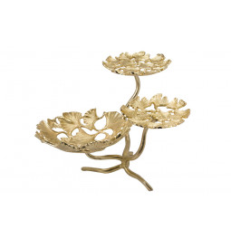 Decorative triple flower stand, gold, 45x39x36cm