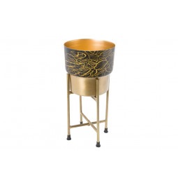 Pot on stand Limmen, brass antique, printing/ clear enamel14