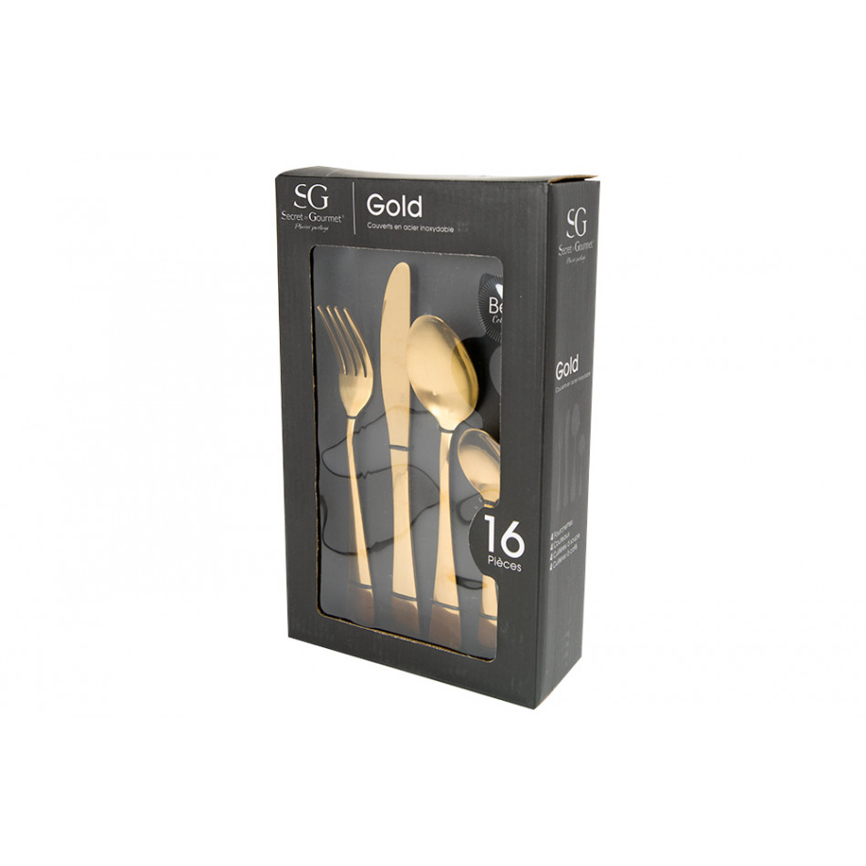 Cutlery set 16 pc Inox Gold