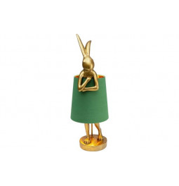 Table lamp Rabbit, golden/green, E14 5W, 68x23x26cm