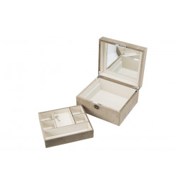 Jewellery box Tramma, taupe velvet, 23.5x21x12cm