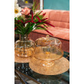 Glass cake stand with lid, amber, D35x29cm
