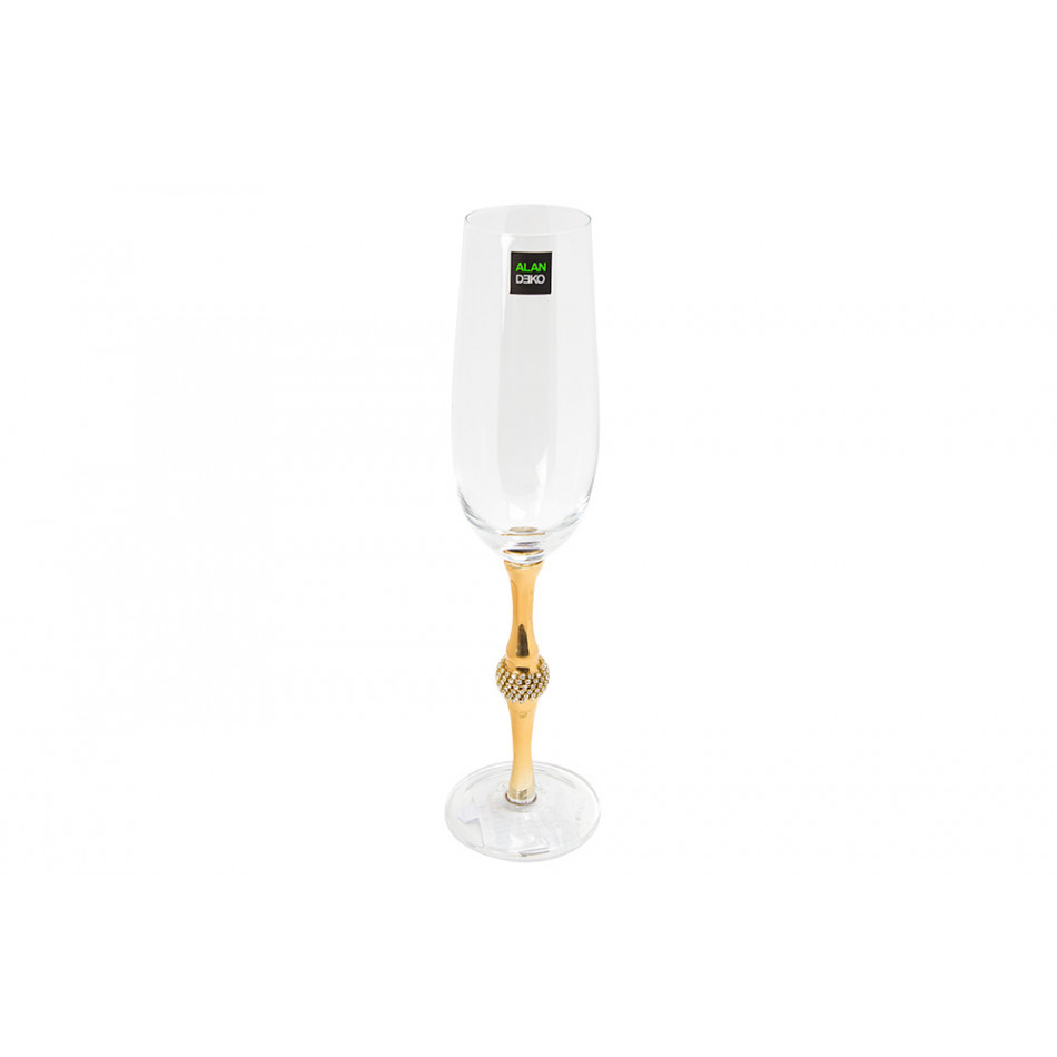 Champagne glass Metallic Gold H26.5 cm, D 4.5 cm, 200ml