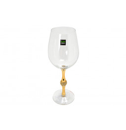 Red wine glass Metallic Gold  H 25 cm, D 7 cm, 550ml