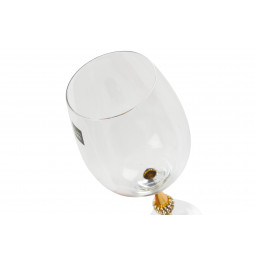 Red wine glass Metallic Gold  H 25 cm, D 7 cm, 550ml