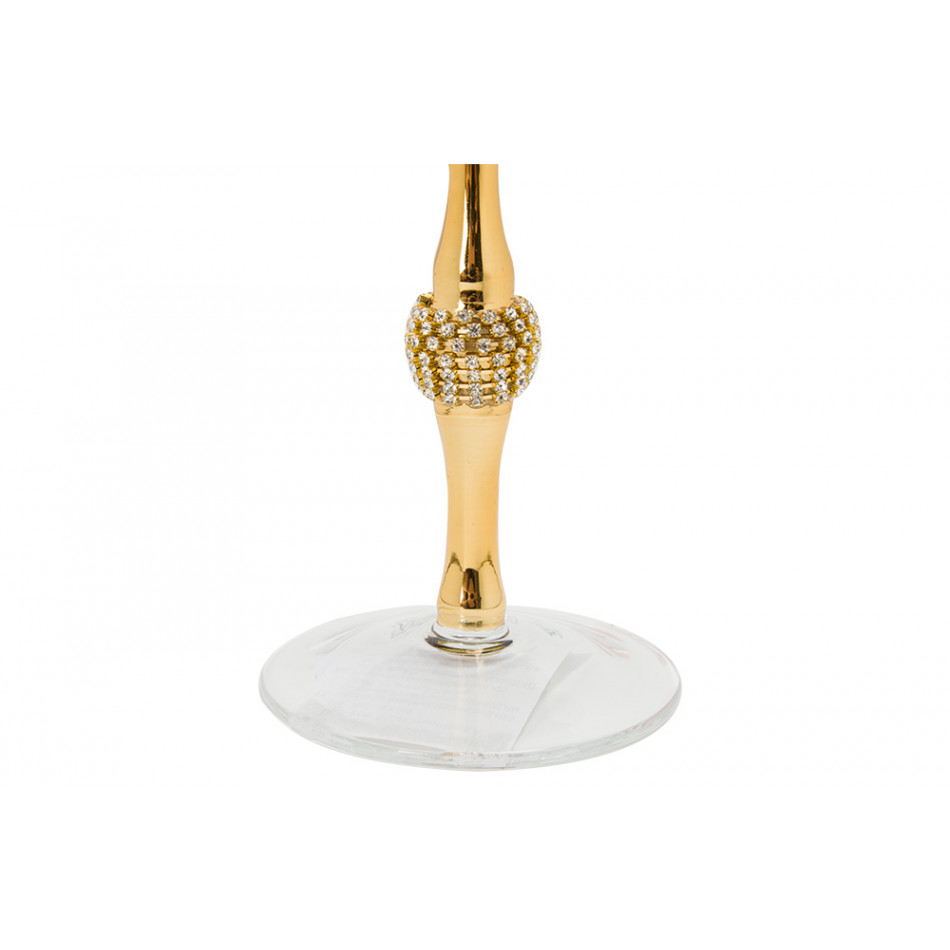 Red wine glass Metallic Gold  H 25 cm, D 7 cm, 550ml