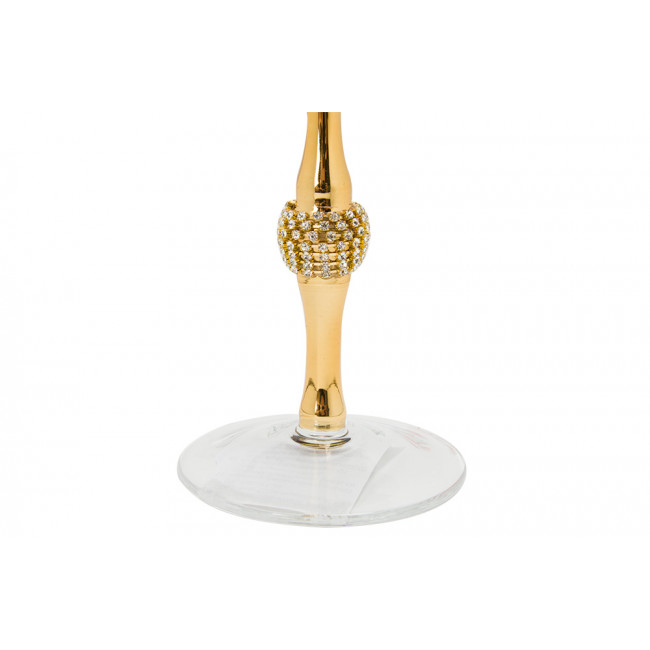 Red wine glass Metallic Gold  H 25 cm, D 7 cm, 550ml