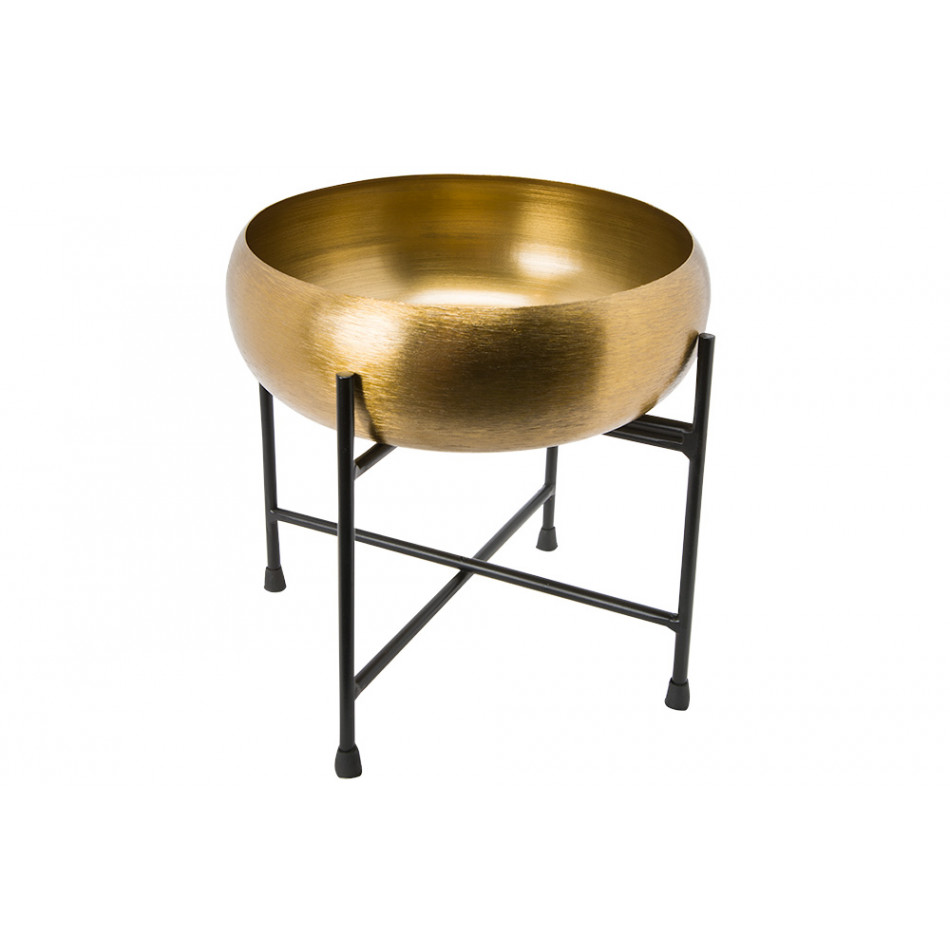 Decorative bowl on stand Lindi, matt brass,24x25x25cm
