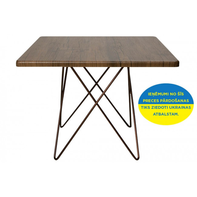 Coffee table Elstar, copper legs, 60x60cm H46cm
