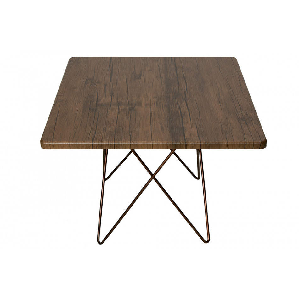 Coffee table Elstar, copper legs, 60x60cm H46cm