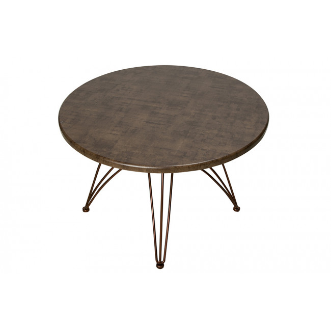 Coffee table Elsoto, copper legs, D70  H45cm