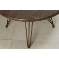 Coffee table Elsoto, copper legs, D70  H45cm