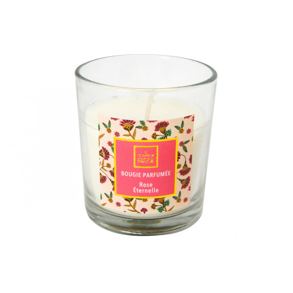 Scented candle Neda, rose scent, 110g, 7x7x8cm