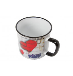 Mug Streetart Love/Kiss/Sweet, H9cm
