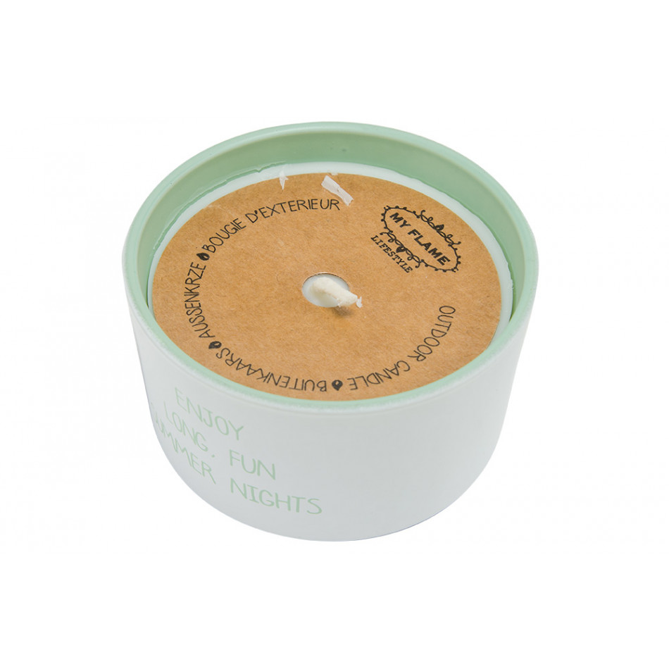 Outdoor candle Enjoy long fun summer, 9x9x5cm