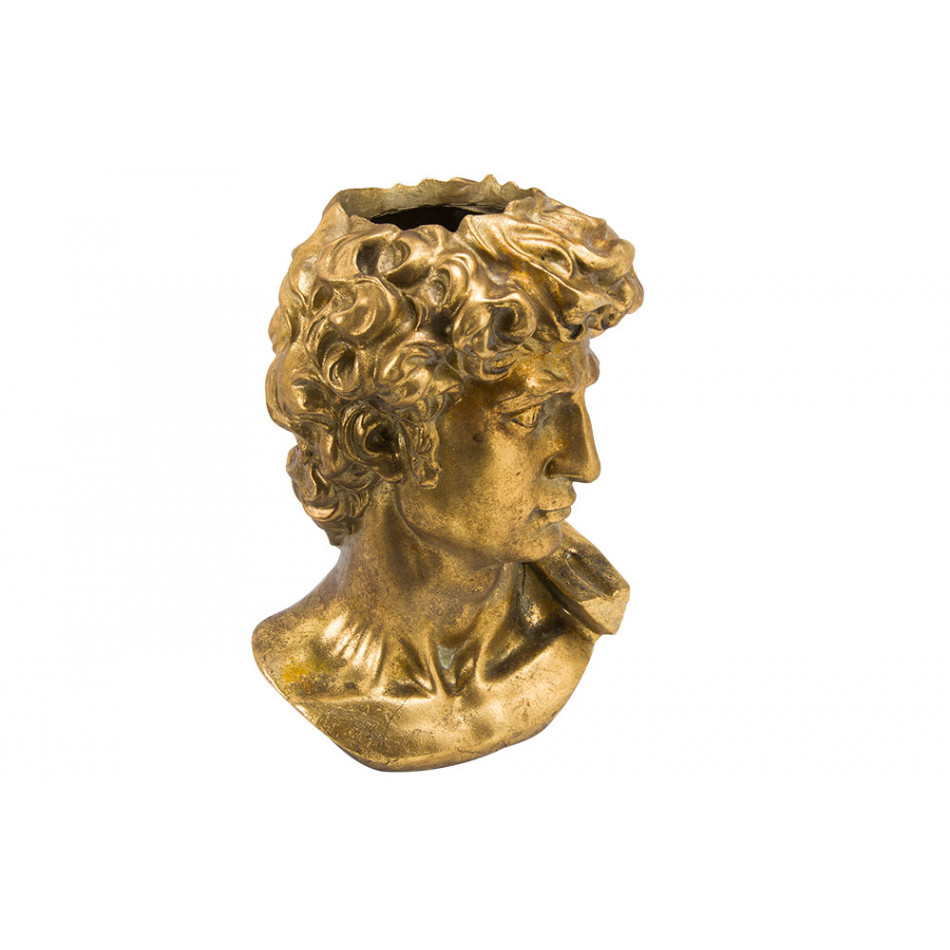 Decorative flower pot Hallen, gold, 21.5x18.5x29cm