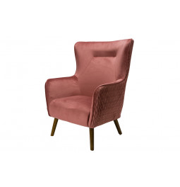 Armchair Dartford, velvet, old rose,100x75x83cm, seat h 40cm