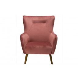 Armchair Dartford, velvet, old rose,100x75x83cm, seat h 40cm