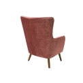Armchair Dartford, velvet, old rose,100x75x83cm, seat h 40cm