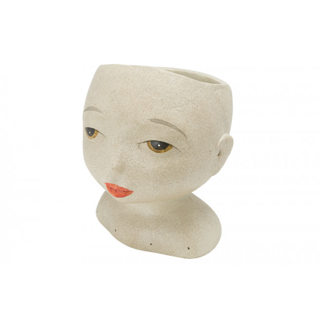 Decorative flower pot Avatar girl II, cream, 20x19x22cm