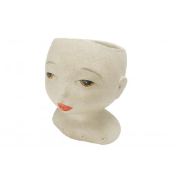 Decorative flower pot Avatar girl II, cream, 20x19x22cm