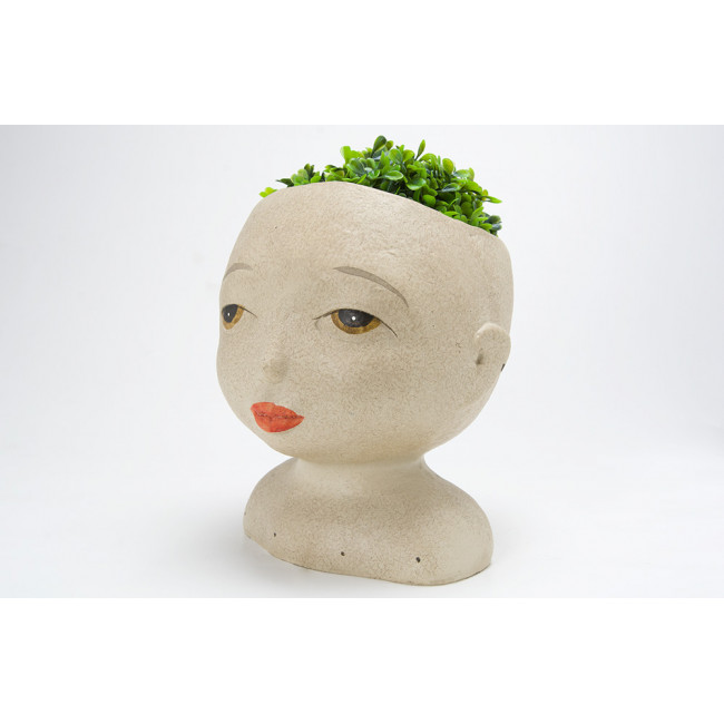 Decorative flower pot Avatar girl II, cream, 20x19x22cm